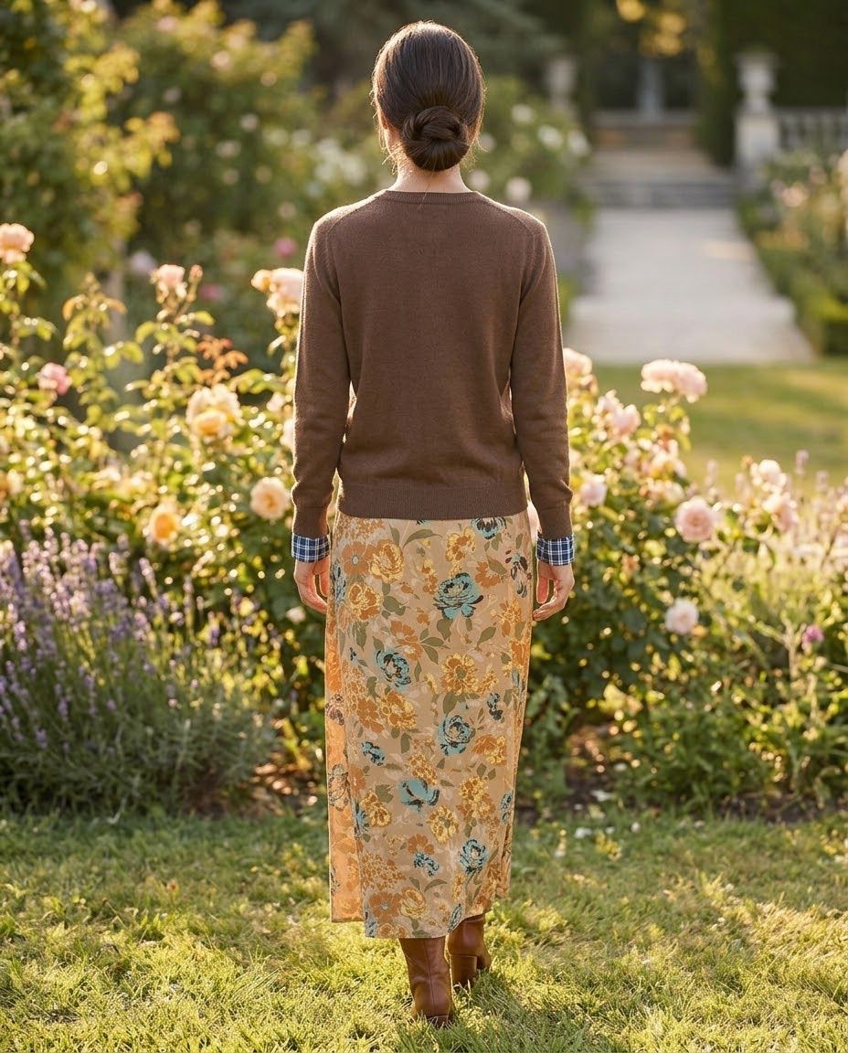 Cardigan Marron Poignets Écossais, La Garde-Robe de Nina - vue 4