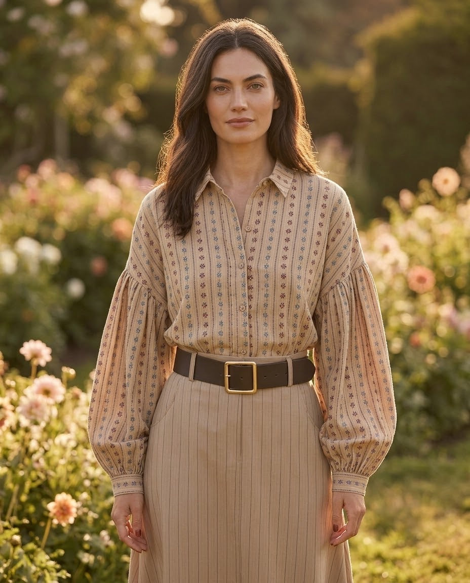 Chemise Fleurs Brodées Manches Bouffantes, La Garde-Robe de Nina - vue 2