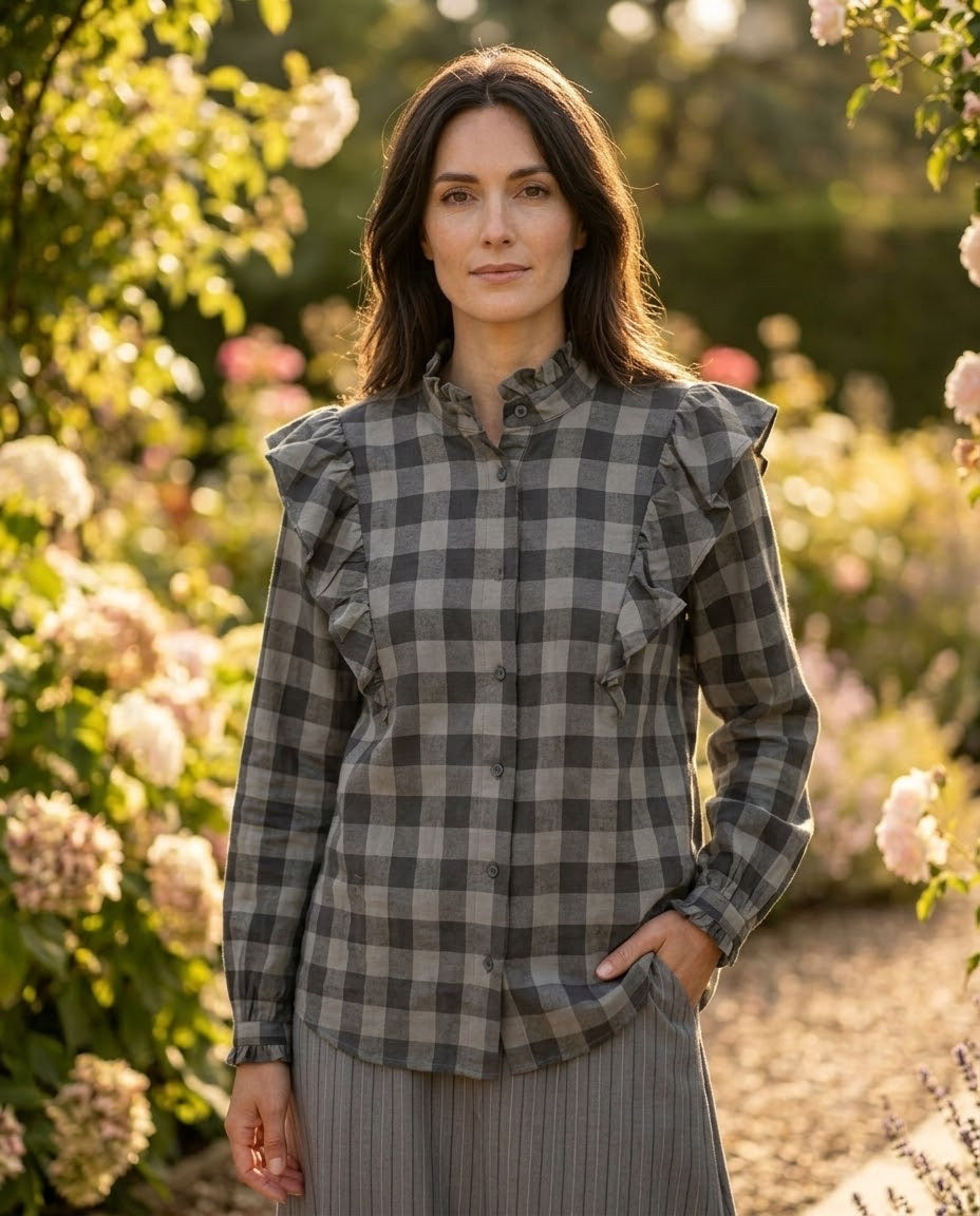 Chemise Vichy Volants Épaules, La Garde-Robe de Nina - vue 2