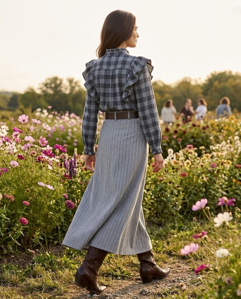 Chemise Vichy Volants Épaules, La Garde-Robe de Nina - vue 4