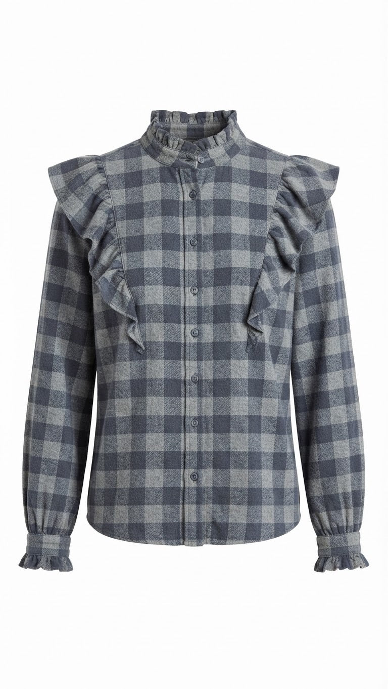 Chemise Vichy Volants Épaules, La Garde-Robe de Nina - vue 5