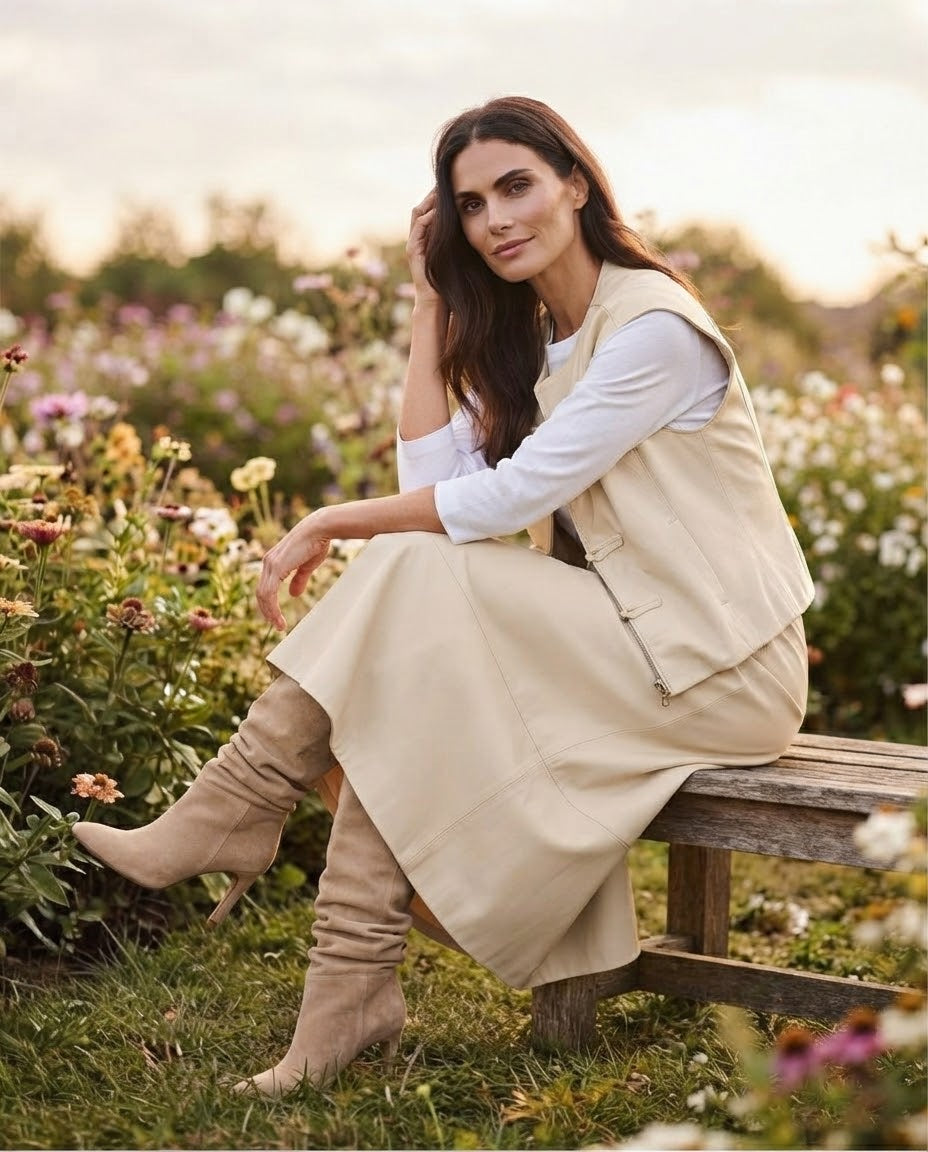 Ensemble en cuir vegan – Écru, La Garde-Robe de Nina - vue 1