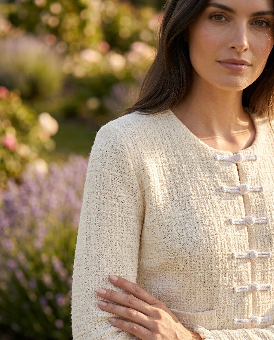 Gilet Tweed Écru Nœuds, La Garde-Robe de Nina - vue 2