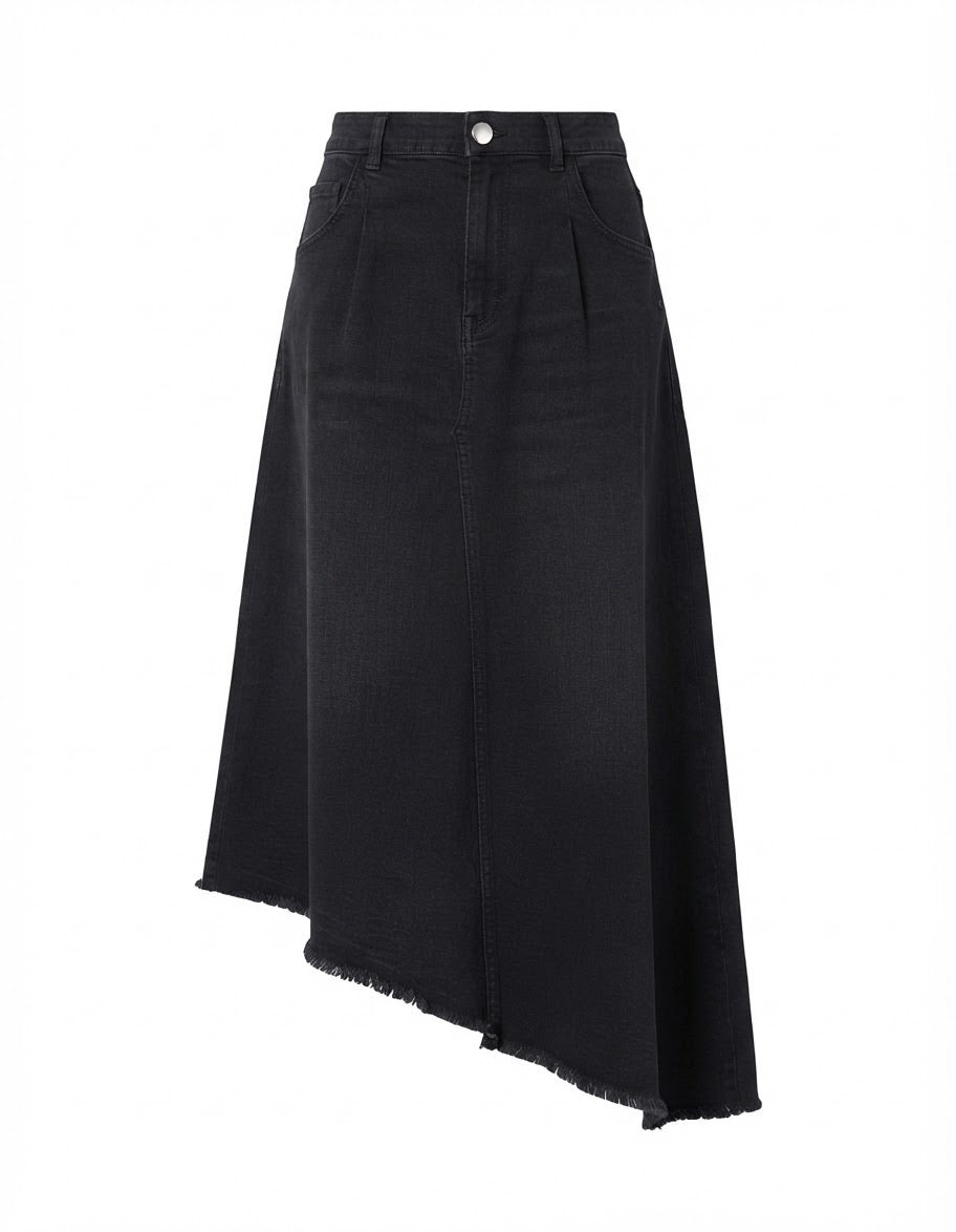 Jupe en Jean Asymétrique Noire, La Garde-Robe de Nina - vue 5
