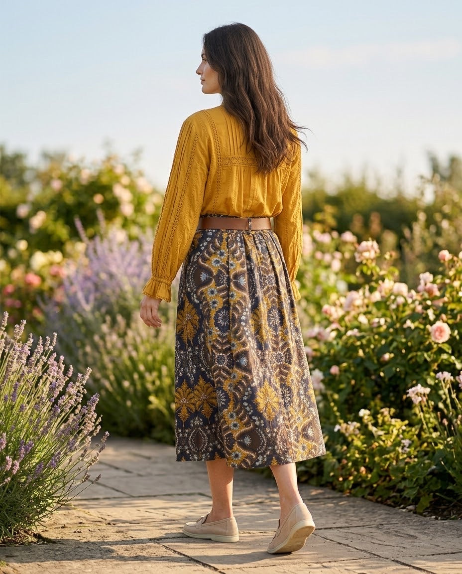 Jupe Longue Imprimé Médaillon Multicolore, La Garde-Robe de Nina - vue 4