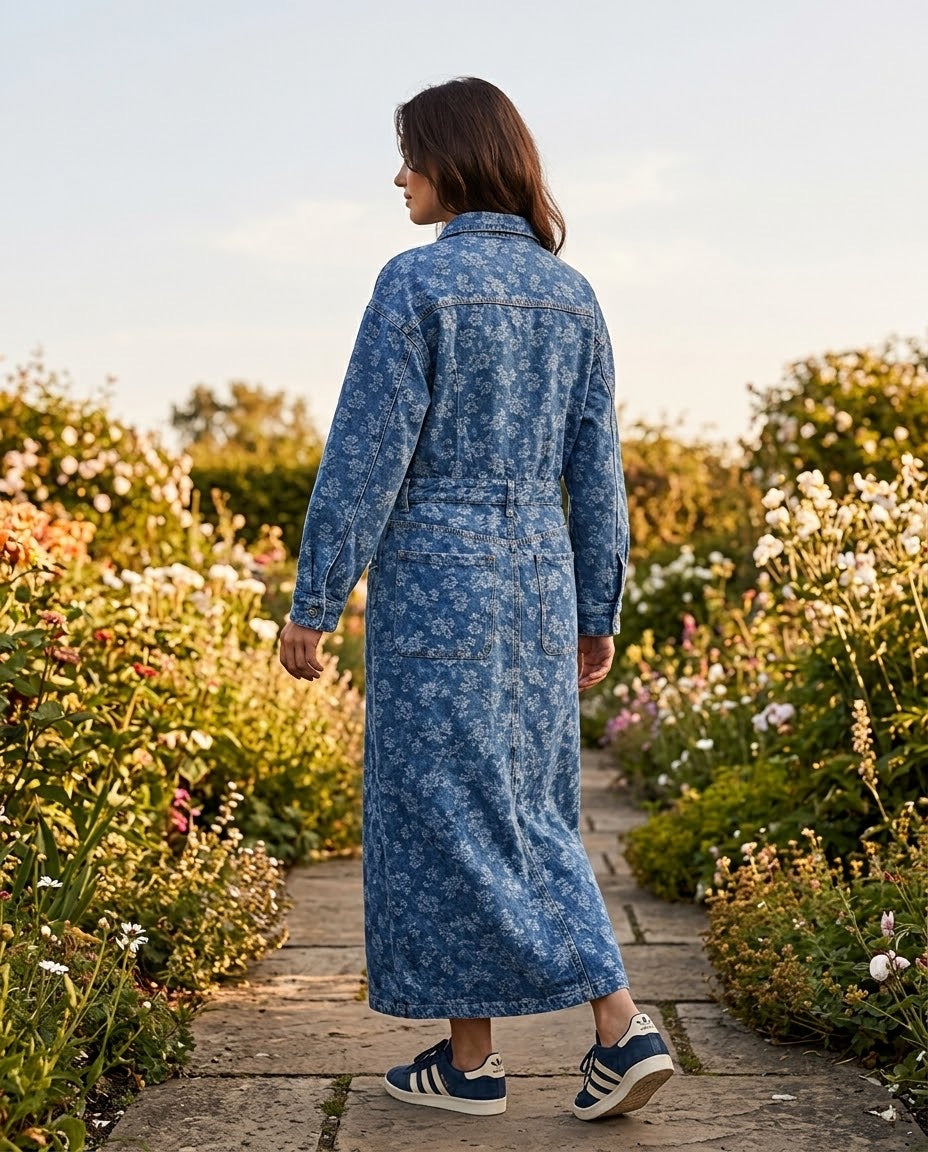 Robe Chemise en Jean Imprimé Fleuri, La Garde-Robe de Nina - vue 4
