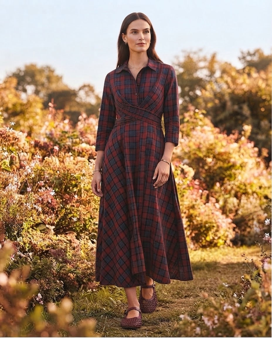 Robe Chemise Tartan Ceinture Croisée, La Garde-Robe de Nina - vue 1