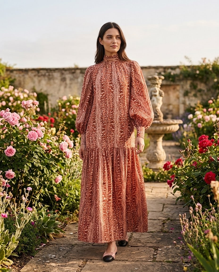 Robe Longue Imprimé Paisley Rouille, La Garde-Robe de Nina - vue 1
