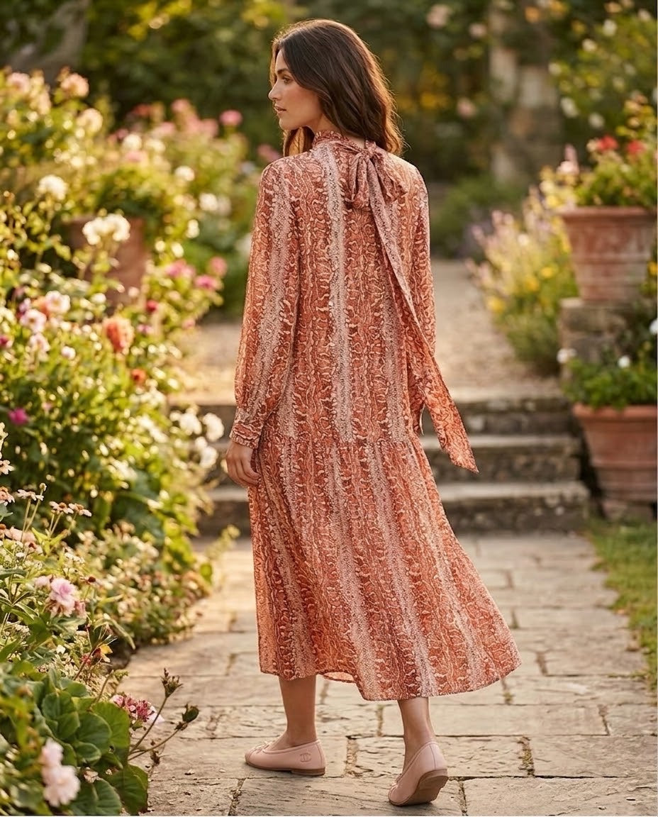 Robe Longue Imprimé Paisley Rouille, La Garde-Robe de Nina - vue 4