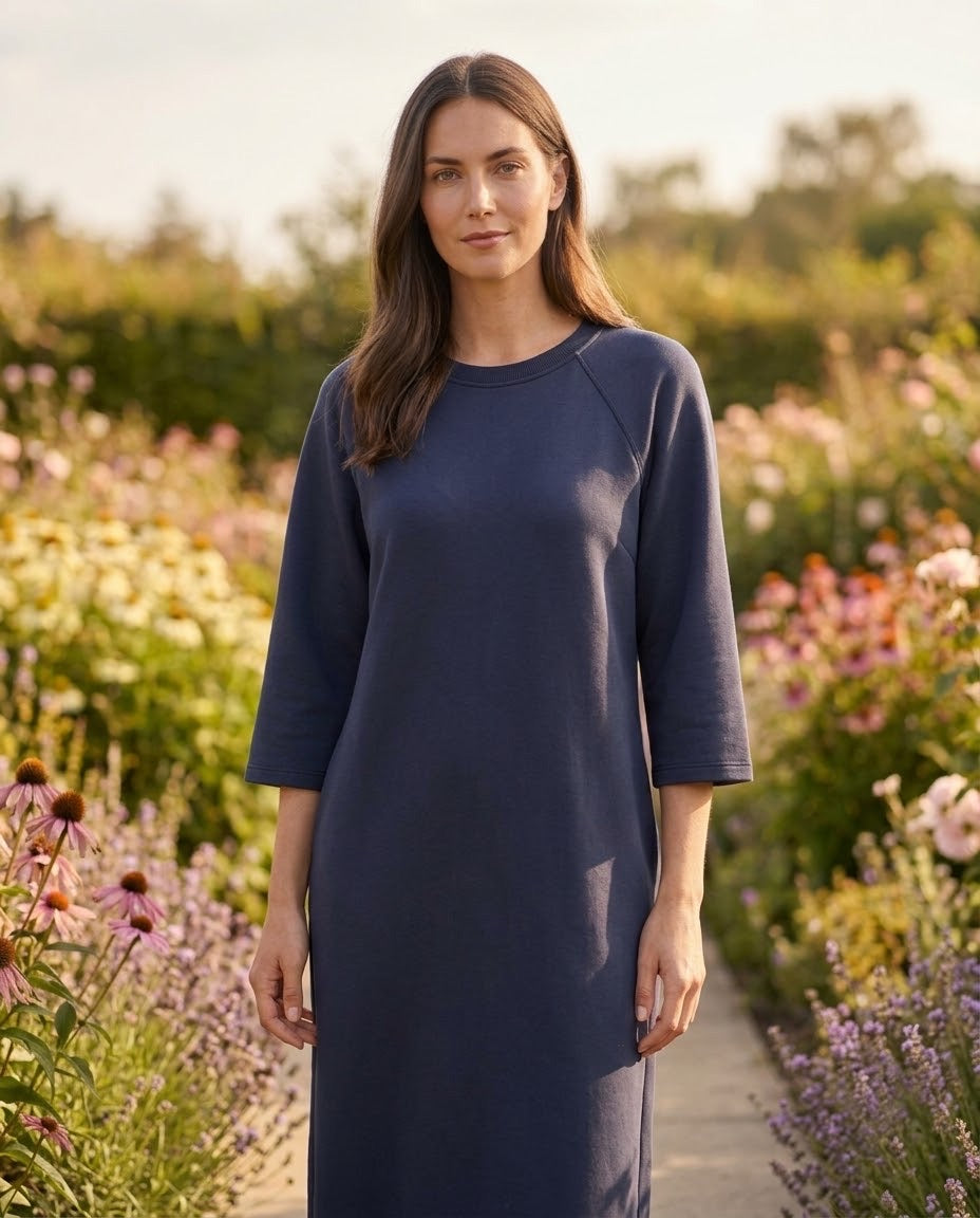 Robe Sweat Matière Sport Chic Marine, La Garde-Robe de Nina - vue 2