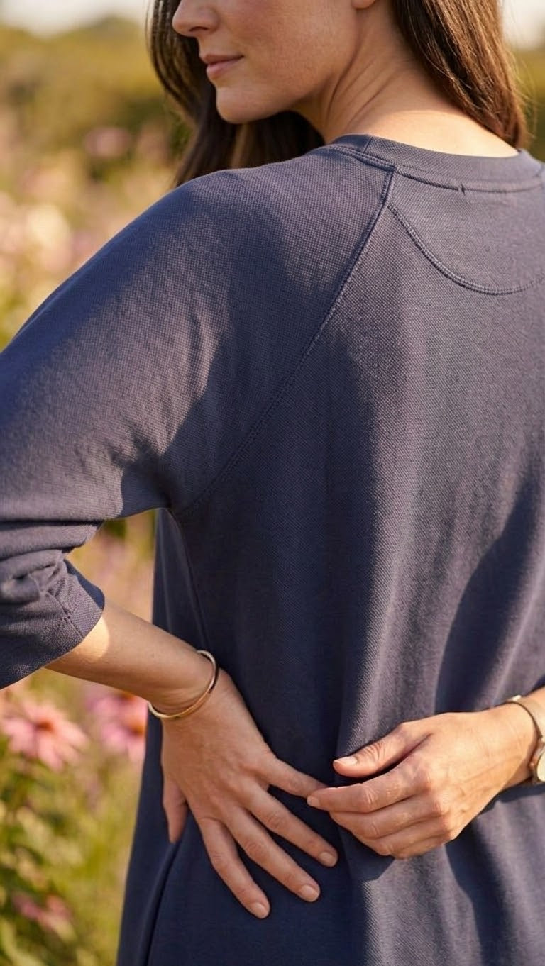 Robe Sweat Matière Sport Chic Marine, La Garde-Robe de Nina - vue 3