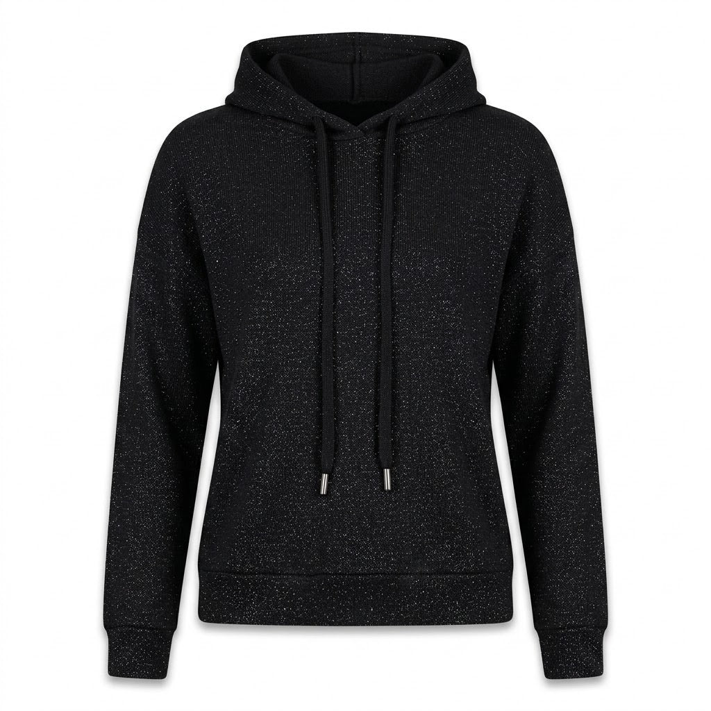 Sweat à Capuche Fils Lurex Noir, La Garde-Robe de Nina - vue 4