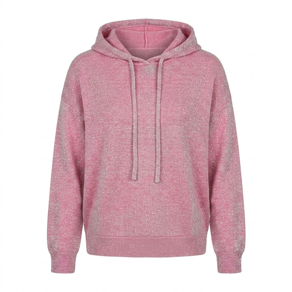 Sweat à Capuche Fils Lurex Rose, La Garde-Robe de Nina - vue 4