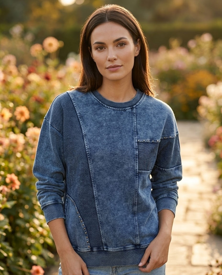 Sweat Effet Jean Délavé, La Garde-Robe de Nina - vue 1