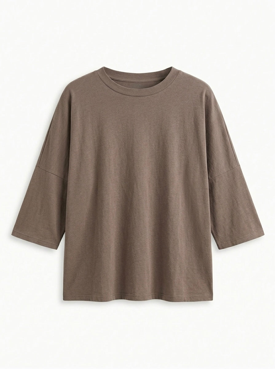 Tee-shirt basique Taupe, La Garde-Robe de Nina - vue 2