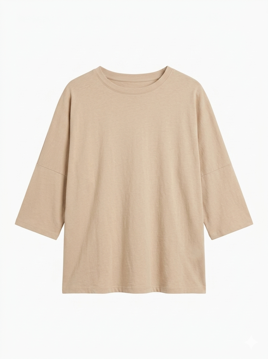 Tee-shirt basique Beige, La Garde-Robe de Nina - vue 2