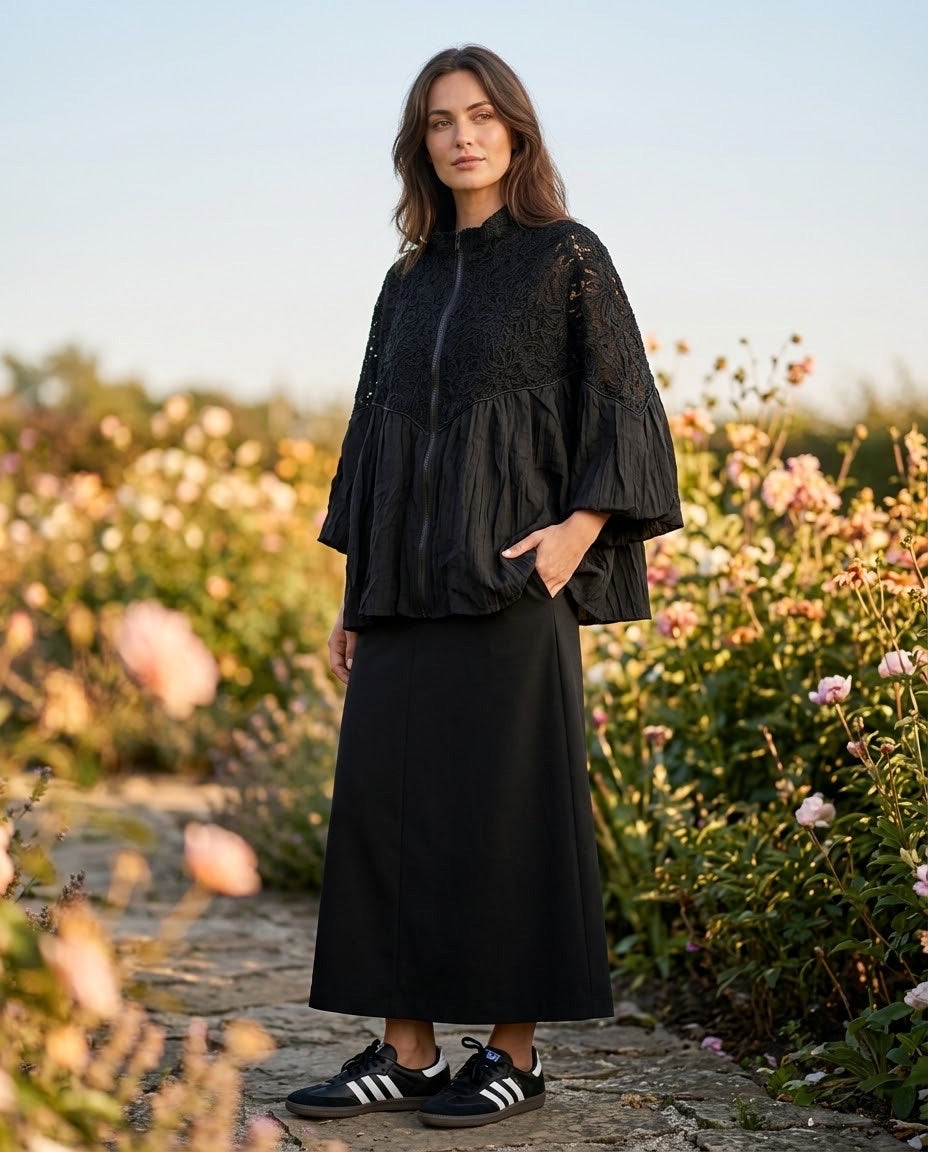 Veste Dentelle Zippée Noire, La Garde-Robe de Nina - vue 1