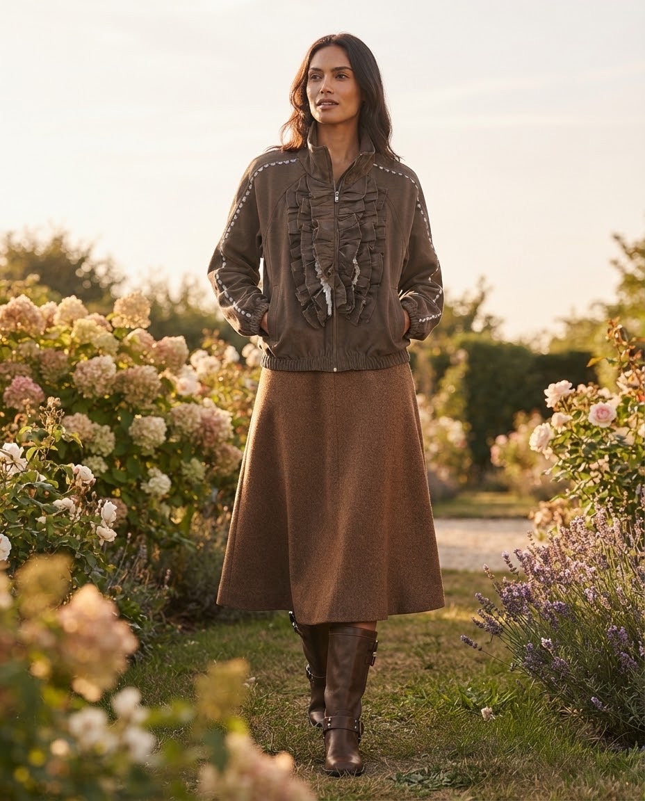 Veste en jean choco, La Garde-Robe de Nina - vue 1
