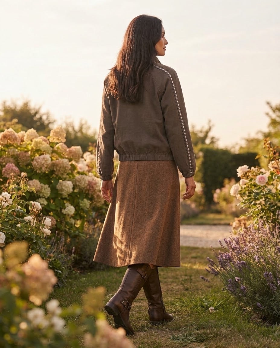 Veste en jean choco, La Garde-Robe de Nina - vue 3