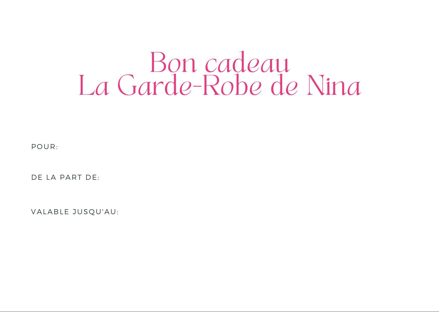 Carte cadeau LGDN, La Garde-Robe de Nina - vue 2