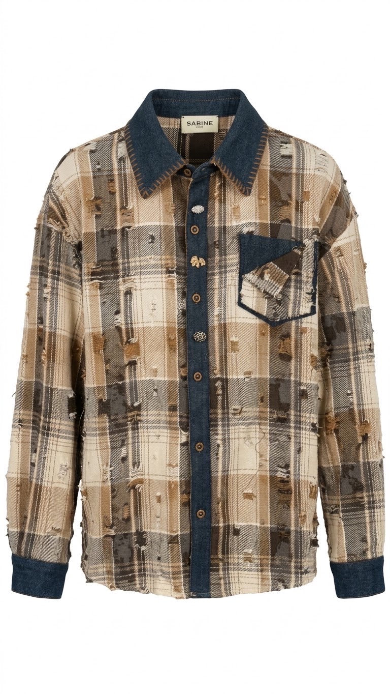 Chemise bi-matière à boutons bijoux, La Garde-Robe de Nina - vue 5