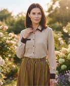 Chemise Bicolore Beige Contrastée, La Garde-Robe de Nina - vue 1