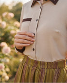 Chemise Bicolore Beige Contrastée, La Garde-Robe de Nina - vue 2