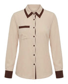 Chemise Bicolore Beige Contrastée, La Garde-Robe de Nina - vue 4