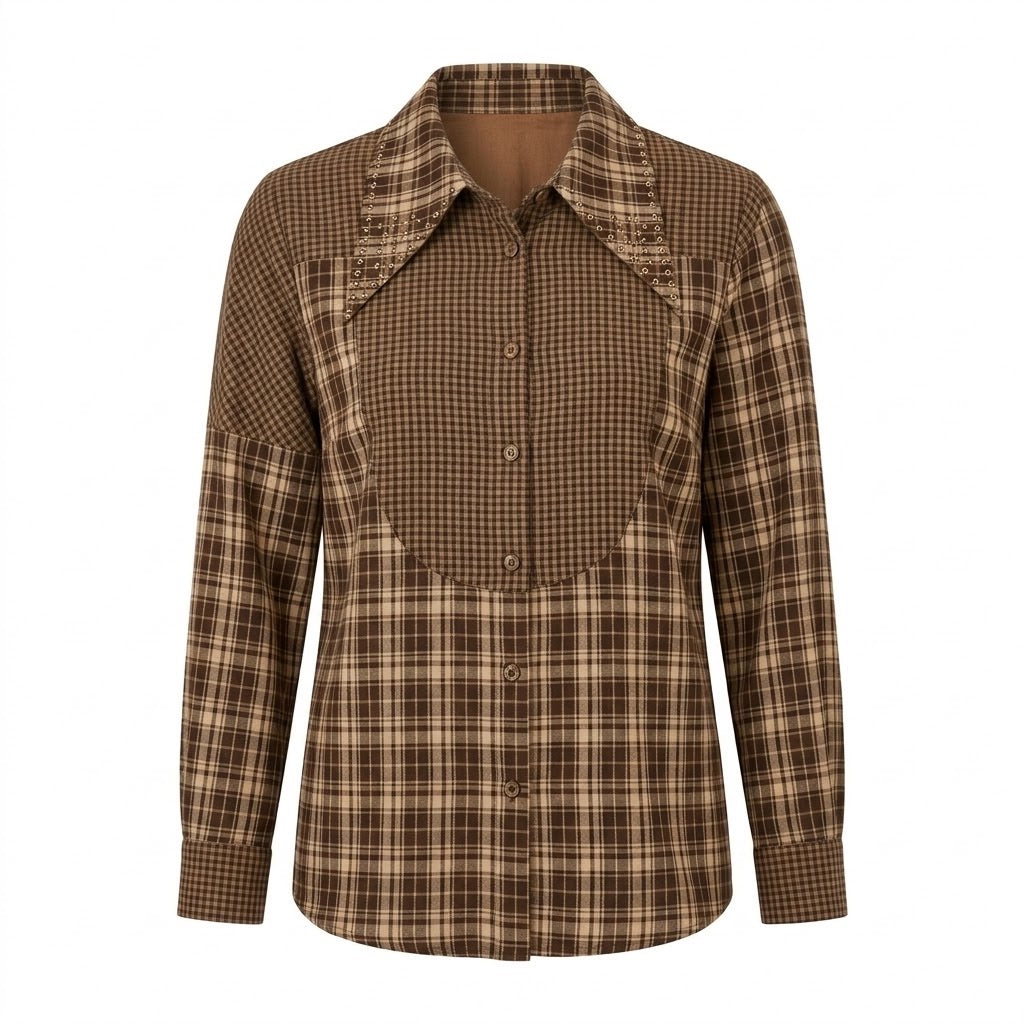 Chemise Carreaux Col Bijou, La Garde-Robe de Nina - vue 4