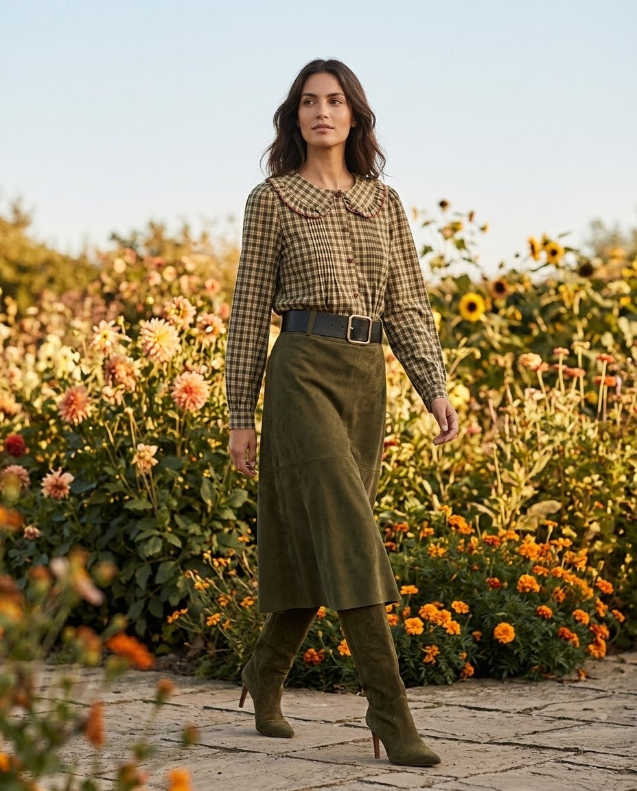 Chemise Col Claudine Imprimé Carreaux, La Garde-Robe de Nina - vue 1