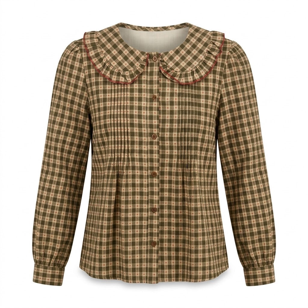 Chemise Col Claudine Imprimé Carreaux, La Garde-Robe de Nina - vue 5