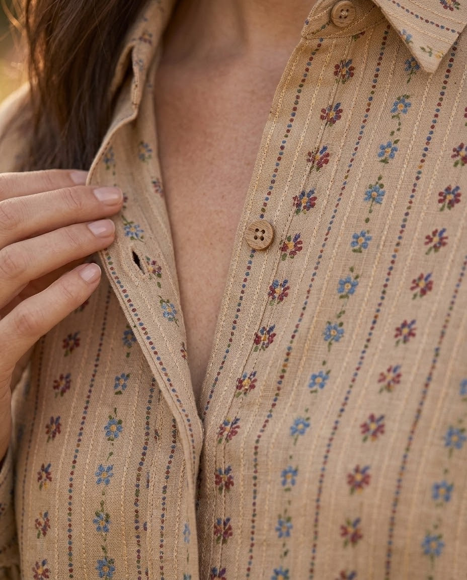 Chemise Fleurs Brodées Manches Bouffantes, La Garde-Robe de Nina - vue 3