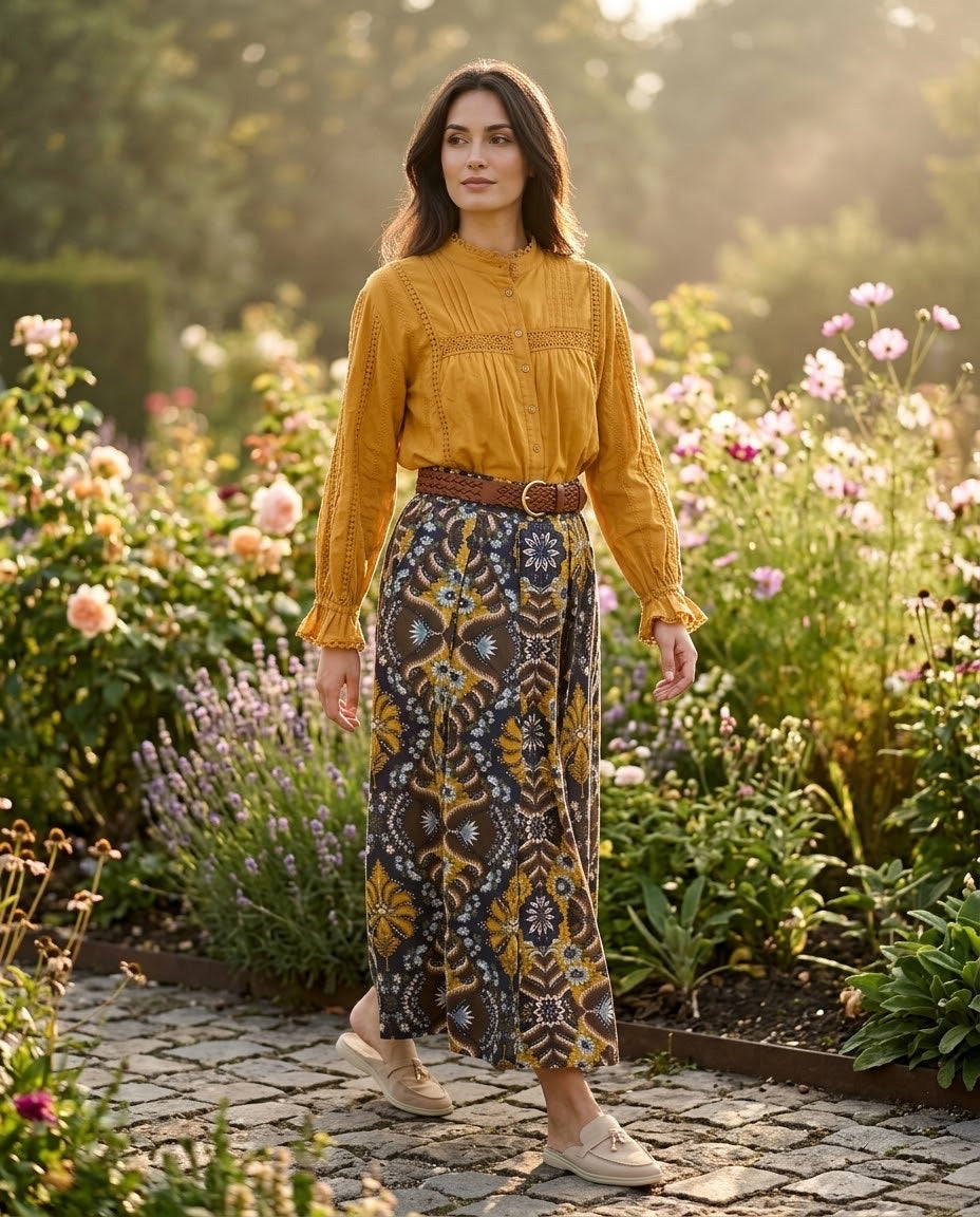 Chemise Moutarde Broderies Anglaises, La Garde-Robe de Nina - vue 1