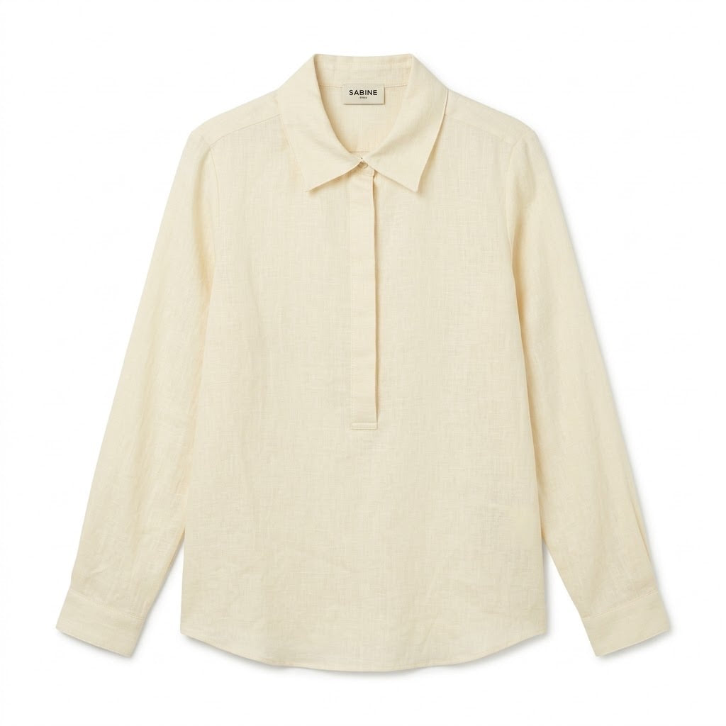 Chemise Popover Crème Manches Bouffantes, La Garde-Robe de Nina - vue 5