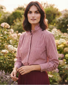 Chemise Rayée Bordeaux Col Volanté, La Garde-Robe de Nina - vue 1