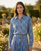 Ensemble Chemise & Jupe Jean Carreaux Bleu, La Garde-Robe de Nina - vue 2