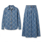 Ensemble Chemise & Jupe Jean Carreaux Bleu, La Garde-Robe de Nina - vue 5