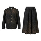 Ensemble Chemise Pression & Jupe Jean Léopard Noir, La Garde-Robe de Nina - vue 4