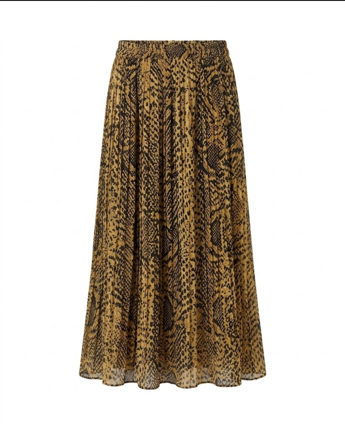 Ensemble Chemisier & Jupe Imprimé Python Camel/Noir, La Garde-Robe de Nina - vue 3