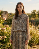Ensemble Chemisier & Jupe Imprimé Python Beige/Noir, La Garde-Robe de Nina - vue 2