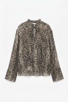 Ensemble Chemisier & Jupe Imprimé Python Beige/Noir, La Garde-Robe de Nina - vue 5