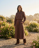 Ensemble Chemisier & Jupe Petits Carreaux Tartan Marron/Bleu, La Garde-Robe de Nina - vue 1