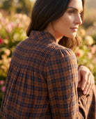 Ensemble Chemisier & Jupe Petits Carreaux Tartan Marron/Bleu, La Garde-Robe de Nina - vue 3
