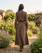 Ensemble Chemisier & Jupe Petits Carreaux Tartan Camel/Chocolat, La Garde-Robe de Nina - vue 3