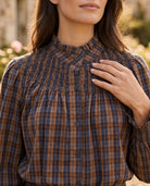 Ensemble Chemisier & Jupe Petits Carreaux Tartan Noir/Brun, La Garde-Robe de Nina - vue 3
