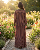 Ensemble Chemisier & Jupe Rayé Violet/Choco, La Garde-Robe de Nina - vue 5
