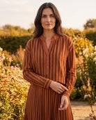 Ensemble Chemisier & Jupe Rayé Orange, La Garde-Robe de Nina - vue 1