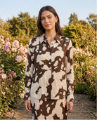 Ensemble Chemisier & Jupe Satin Imprimé Tacheté, La Garde-Robe de Nina - vue 4