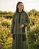 Chemisier et Jupe Rayée Brodée, La Garde-Robe de Nina - vue 1