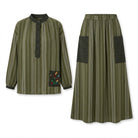Chemisier et Jupe Rayée Brodée, La Garde-Robe de Nina - vue 5